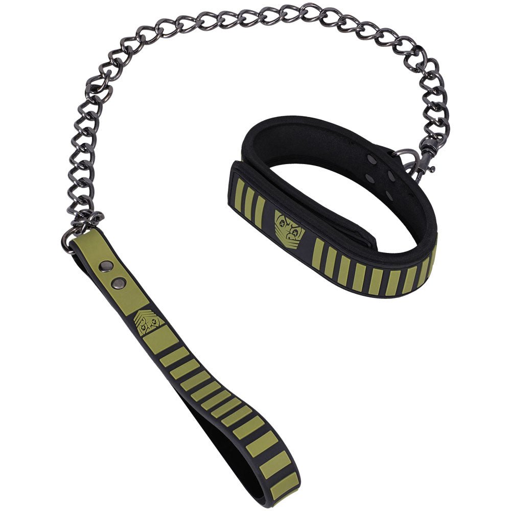 Fort Troff - Tactical Collar & Leash - Black/Green Restraint - BONDAGE - TOYS - Mr and Mrs D's