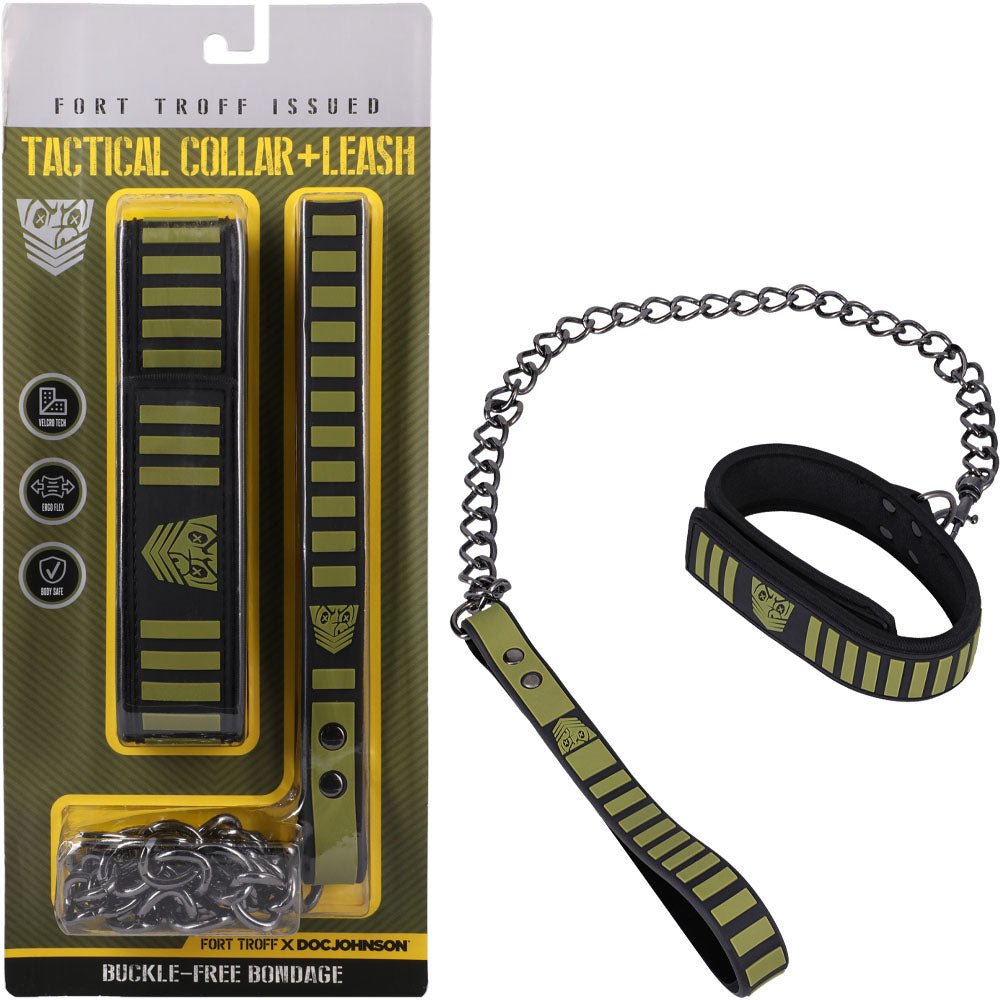 Fort Troff - Tactical Collar & Leash - Black/Green Restraint - BONDAGE - TOYS - Mr and Mrs D's