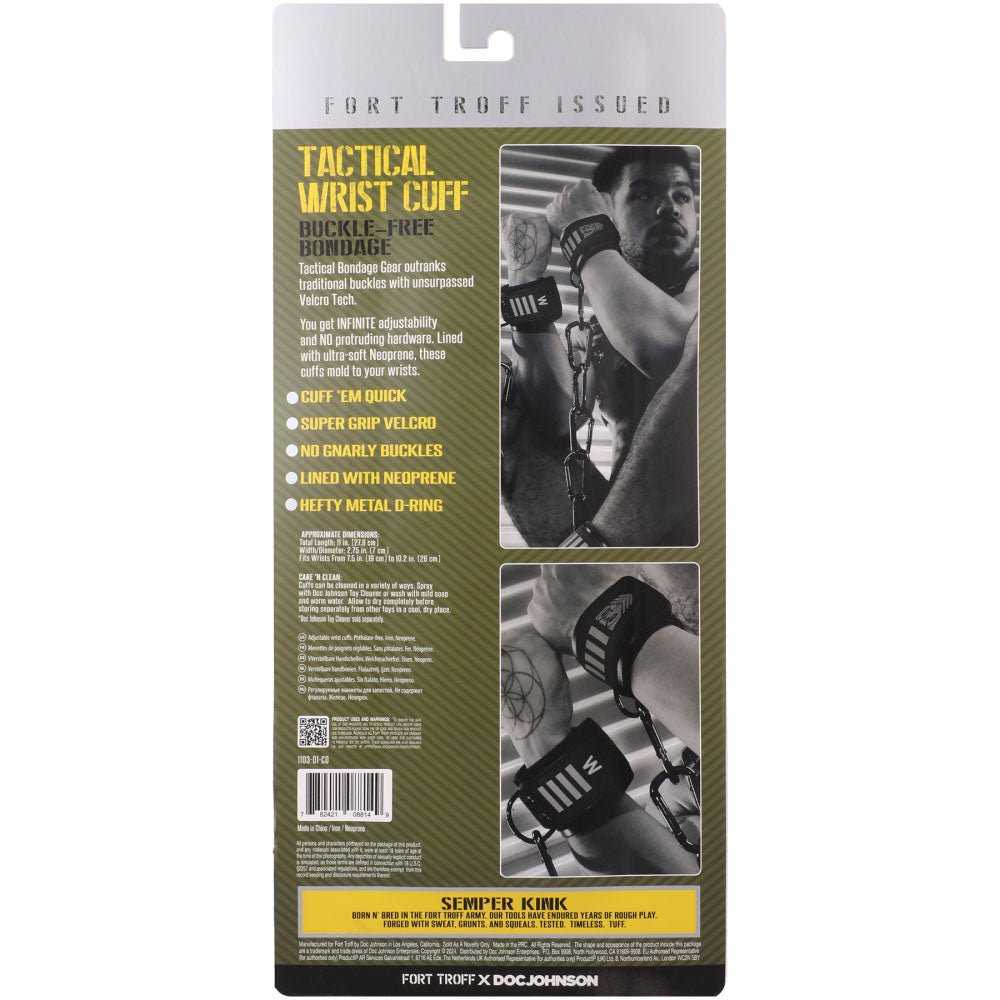 Fort Troff - Tactical Wrist Cuffs - Black/Green Restraints - BONDAGE - TOYS - Mr and Mrs D's