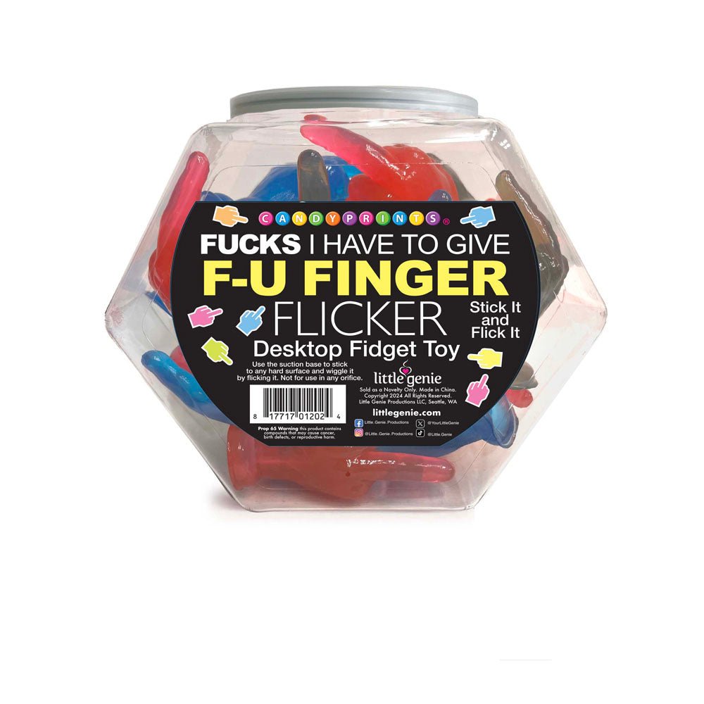 Fucks I Have To Give F - U Finger Flicker - Display - Novelty Fidget Toy - Fishbowl Display of 24 - NOVELTIES - Mr and Mrs D's