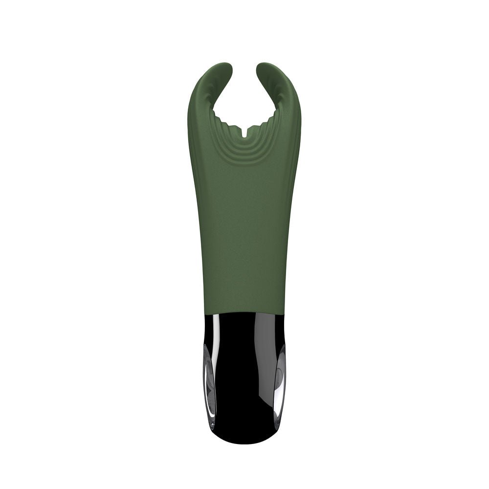 Fun Factory MANTA moss green - black - Moss Green 18 cm USB Rechargeable Mens & Couples Vibrator - Mr and Mrs D's