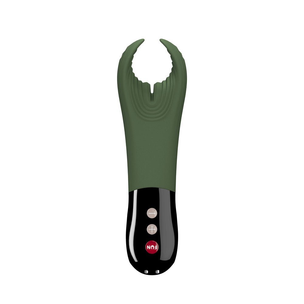 Fun Factory MANTA moss green - black - Moss Green 18 cm USB Rechargeable Mens & Couples Vibrator - Mr and Mrs D's