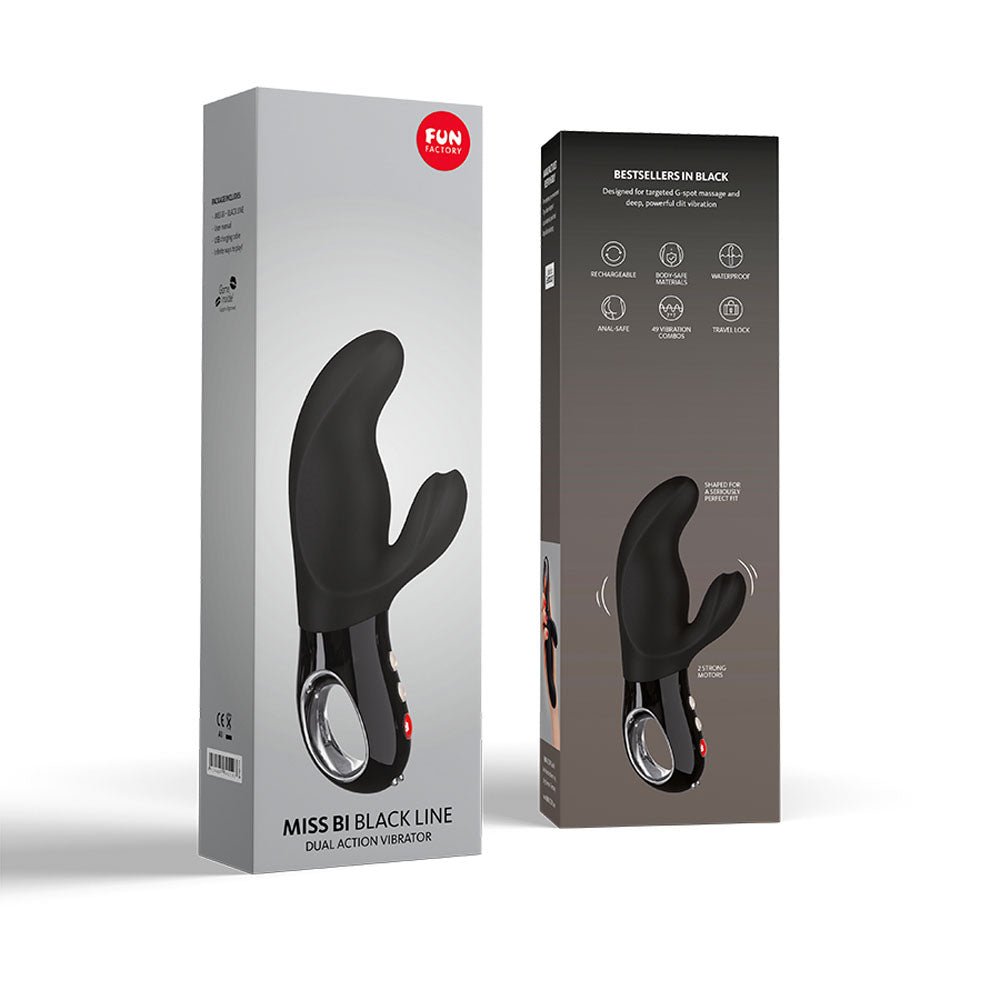 Fun Factory MISS BI black - Black 17 cm USB Rechargeable Rabbit Vibrator - VIBRATORS - PREMIUM - Mr and Mrs D's