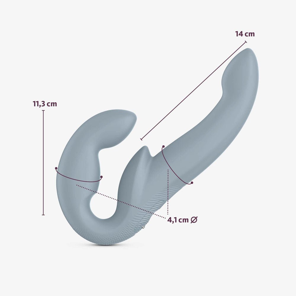 Fun Factory SHARE VIBE PRO cool grey - Grey USB Rechargeable Strapless Strap - On - Mr and Mrs D's