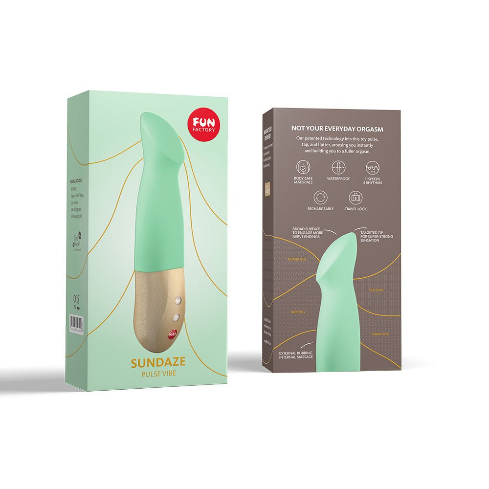 Fun Factory SUNDAZE pistachio - Pistachio Green 17.5 cm USB Rechargeable Thrusting Vibrator - Mr and Mrs D's