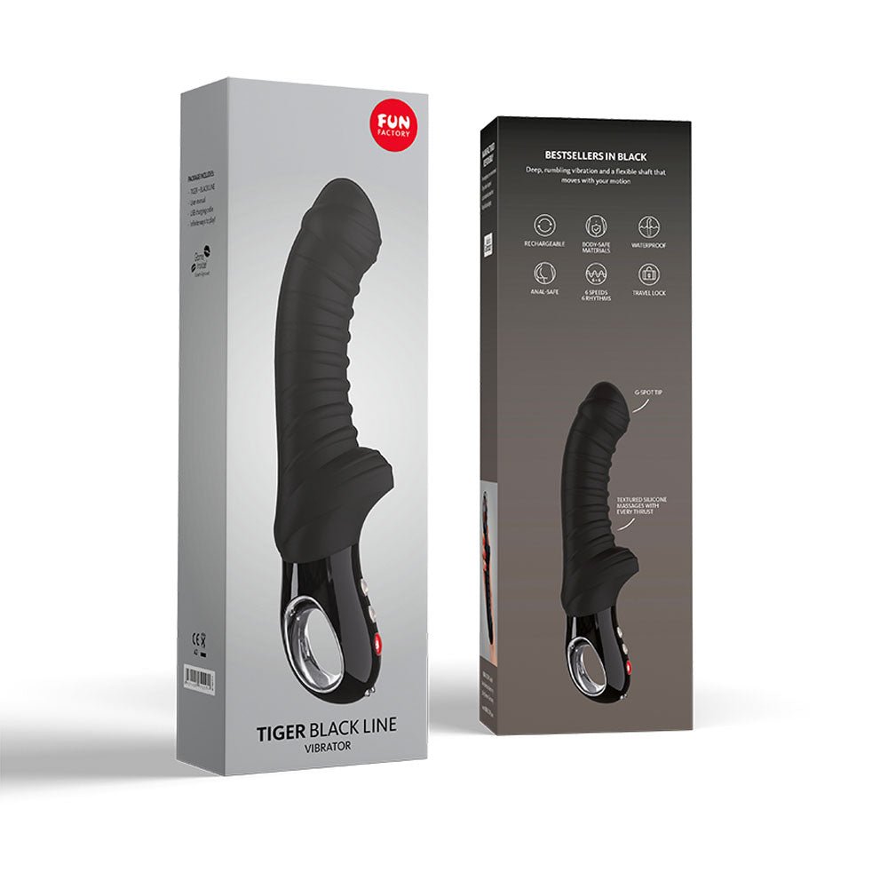 Fun Factory TIGER black - Black 22.3 USB Rechargeable Vibrator - Mr and Mrs D's