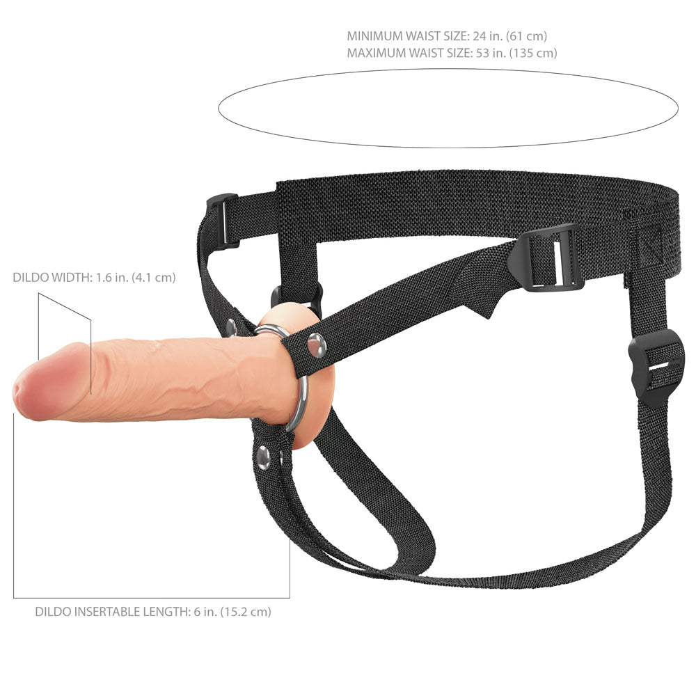 FX Elite 6'' Silicone Hollow Strap - On - Flesh 15.2 cm - STRAP - ONS - Mr and Mrs D's
