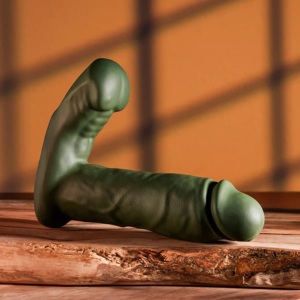 Gender X THE HUNK - Green 15.2 cm USB Rechargeable Thrusting Vibrator with Remote - Mr and Mrs D's