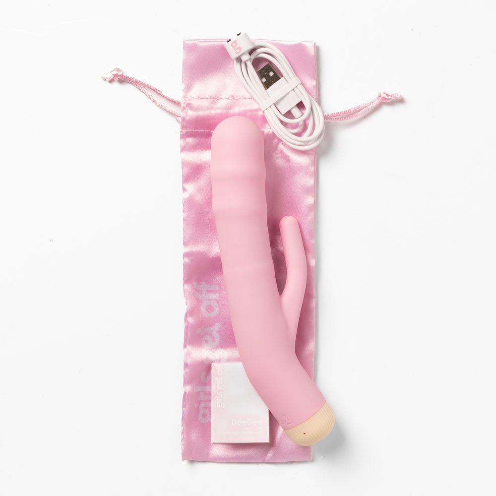 Girls Get Off - DeeDee - Pink 19 cm USB Rechargeable Thrusting Rabbit Vibrator - Mr and Mrs D's