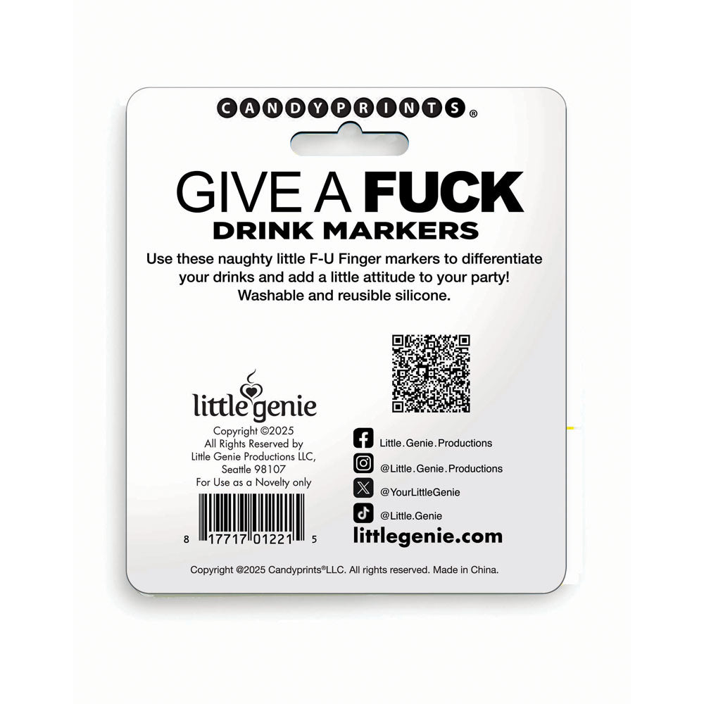 Give A Fuck Drink Markers - Novelty Drink Markers - Set of 6 - NOVELTIES - Mr and Mrs D's