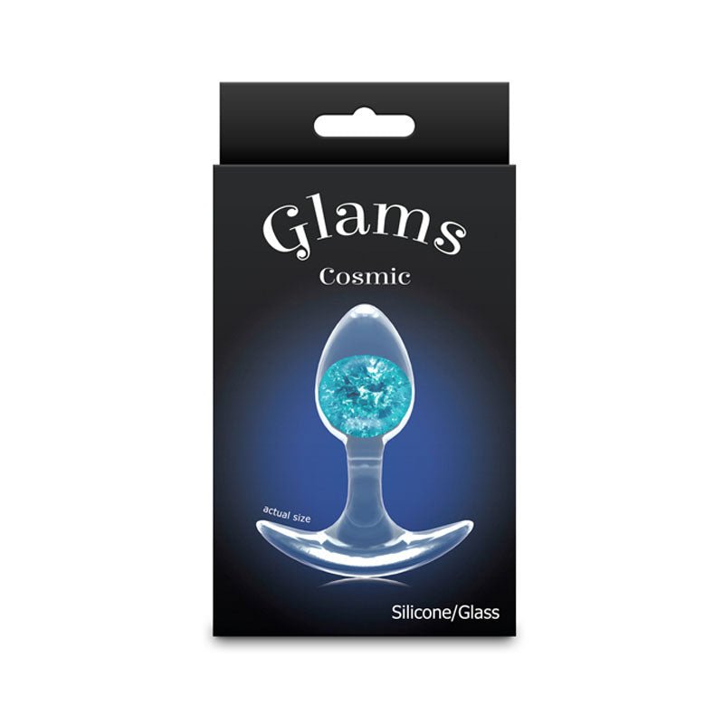 Glams Cosmic Butt Plug - Clear/Blue 8.1 cm Small - ANAL TOYS - Mr and Mrs D's