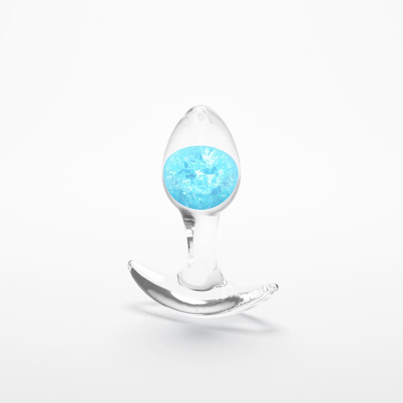Glams Cosmic Butt Plug - Clear/Blue 8.1 cm Small - ANAL TOYS - Mr and Mrs D's