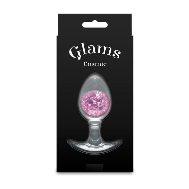Glams Cosmic Butt Plug - Clear/Pink 9.5 cm Medium - ANAL TOYS - Mr and Mrs D's