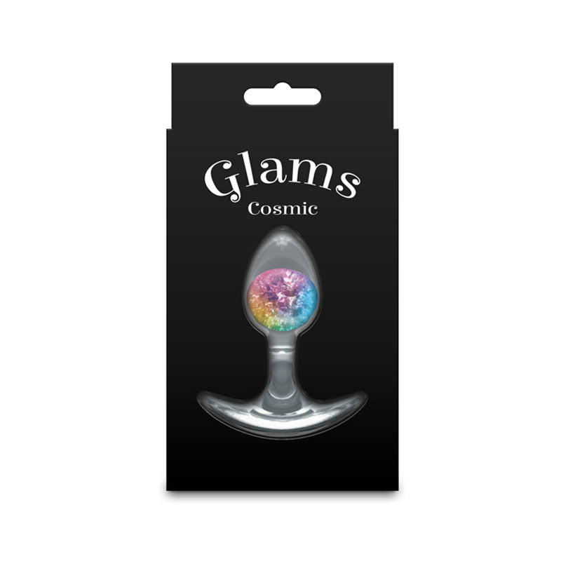 Glams Cosmic Butt Plug - Clear/Rainbow 8.1 cm Small - ANAL TOYS - Mr and Mrs D's