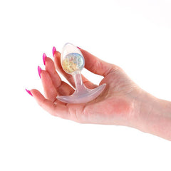 Glams Cosmic Butt Plug - Clear/Rainbow 8.1 cm Small - ANAL TOYS - Mr and Mrs D's