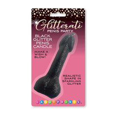 Glitterati Black Glitter Penis Candle - Black 10 cm Penis Party Candle - Mr and Mrs D's