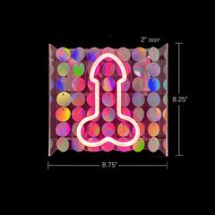 Glitterati Neon Pink Penis Sign - Novelty Neon Light - NOVELTIES - Mr and Mrs D's