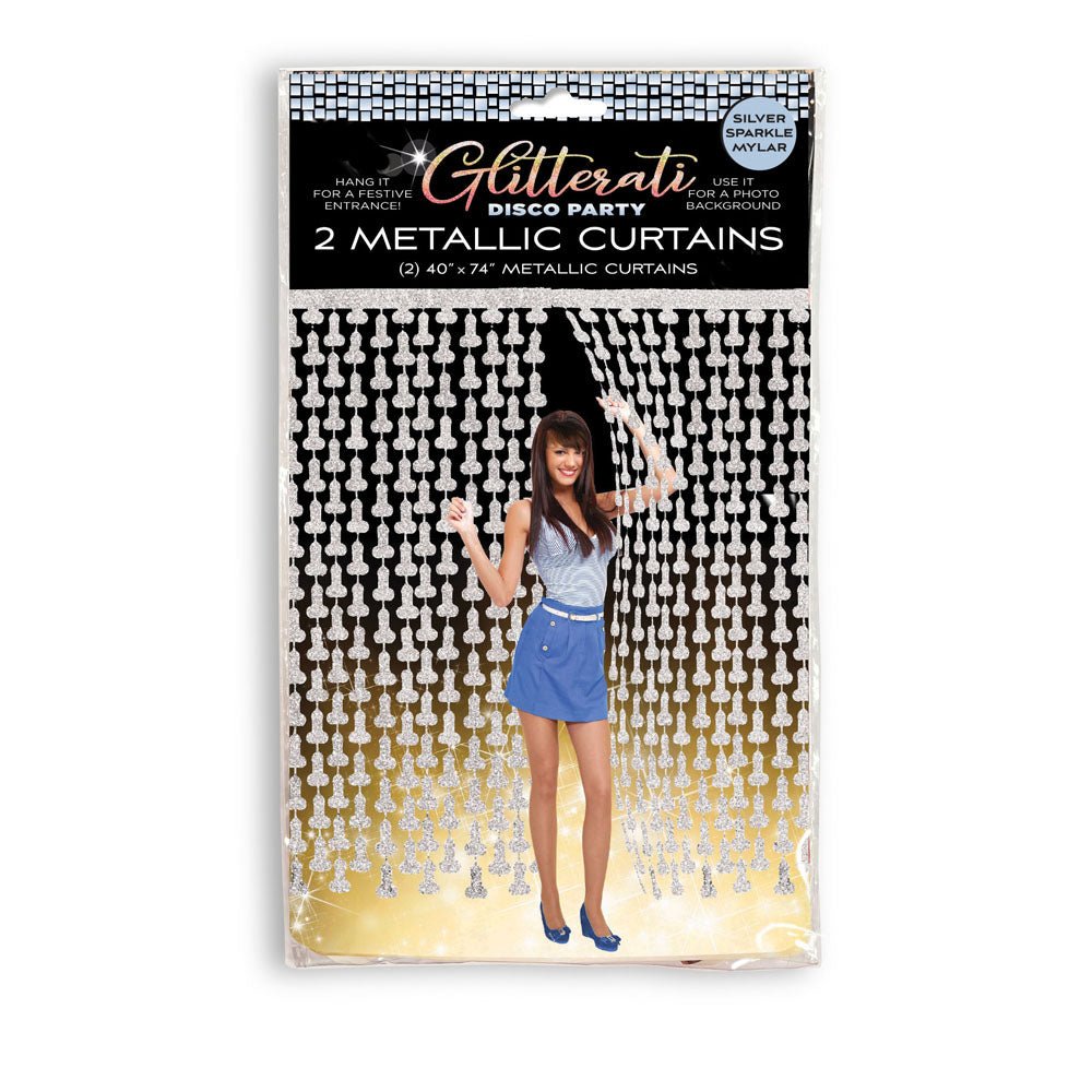 Glitterati - Penis Party Disco Metallic Curtains - Mr and Mrs D's