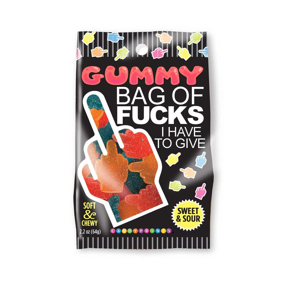 Gummy Bag Of Fucks I Have To Give - Soft & Chewy Sour Gummy Lollies - 64 gram Bag - NOVELTIES - Mr and Mrs D's