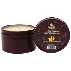 Hemp Seed 3 - In - 1 Massage Candle - Oh! Oh! Oh! - Amber Musk, Warm Tobacco, Caramel Strands - 170 g - Mr and Mrs D's