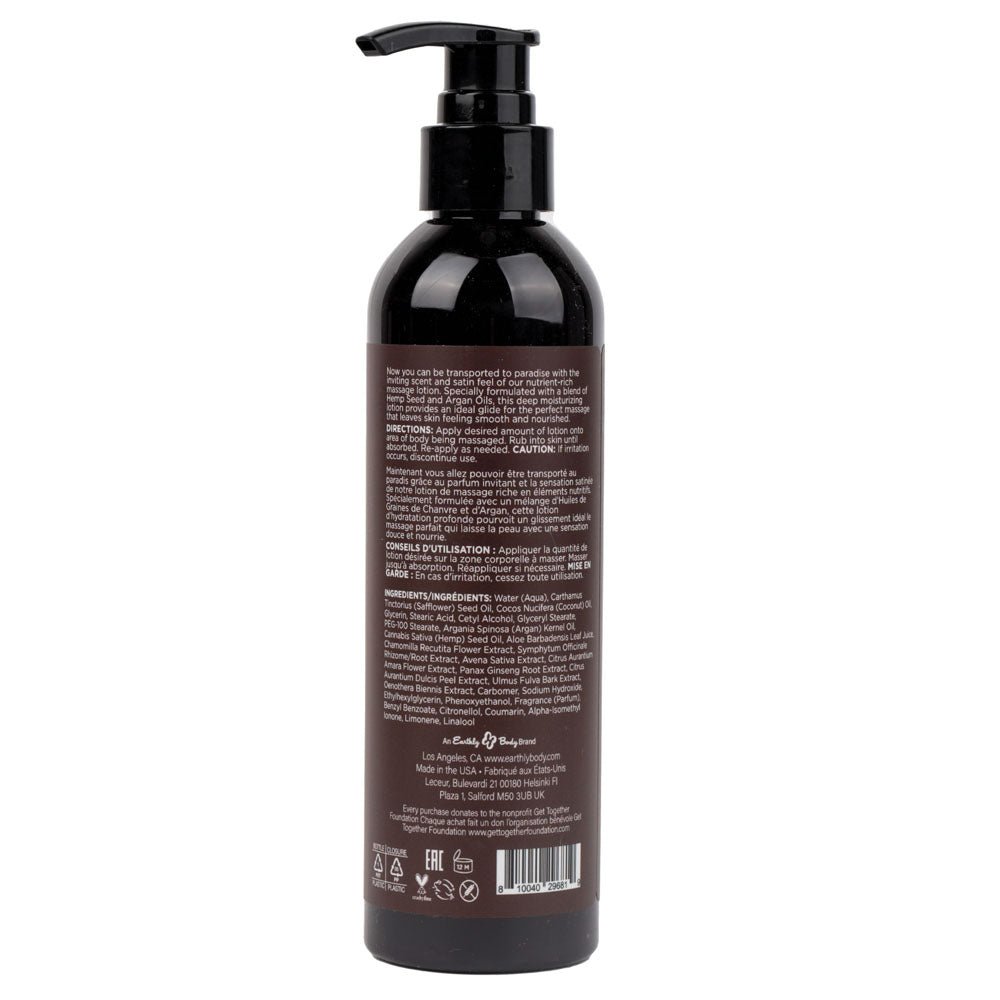 Hemp Seed Massage Lotion Kashmir Musk - 237ml - LOTIONS & LUBES - Mr and Mrs D's