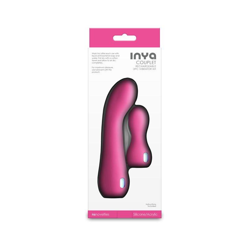 INYA Couplet - Pink - Pink USB Rechargeable Vibrators - Set of 2 Sizes - VIBRATORS - Mr and Mrs D's