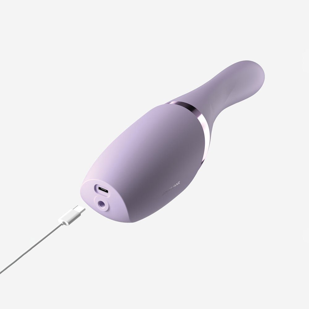 JimmyJane Hello Bang - Purple 27 cm USB Rechargeable Warming & Thrusting Vibrator - Mr and Mrs D's