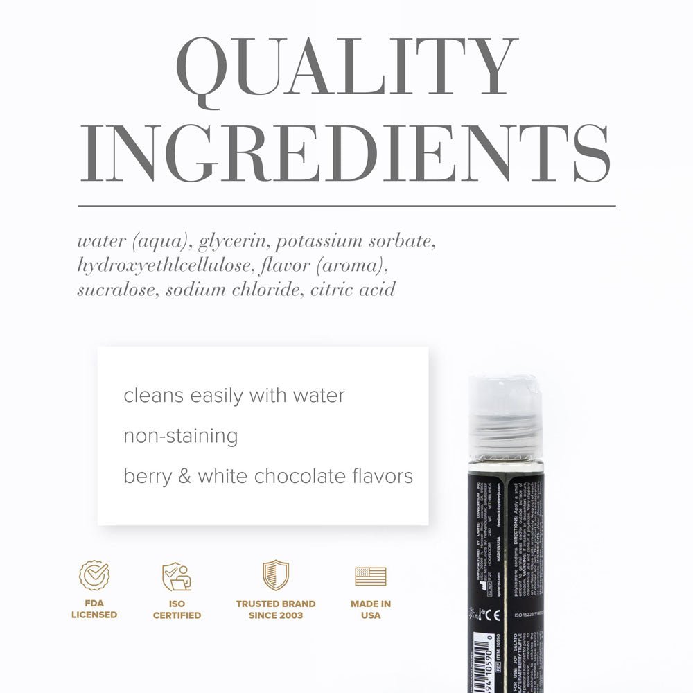 JO Gelato White Chocolate Raspberry Flavoured Water Based Lubricant - 30 ml Bottle - LOTIONS & LUBES - Mr and Mrs D's