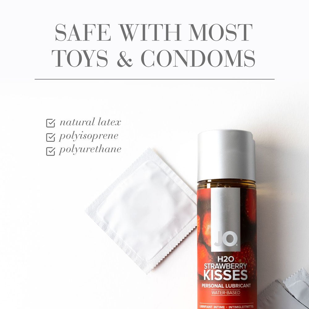 JO H2O Strawberry Kisses Flavoured Water Based Lubricant - 120 ml Bottle - LOTIONS & LUBES - Mr and Mrs D's