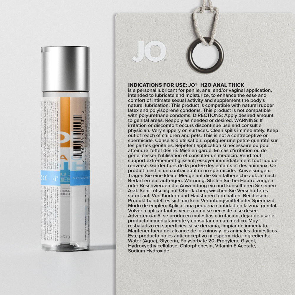 JO H2O Thick Water Based Anal Lubricant - 240 ml Bottle - LOTIONS & LUBES - Mr and Mrs D's