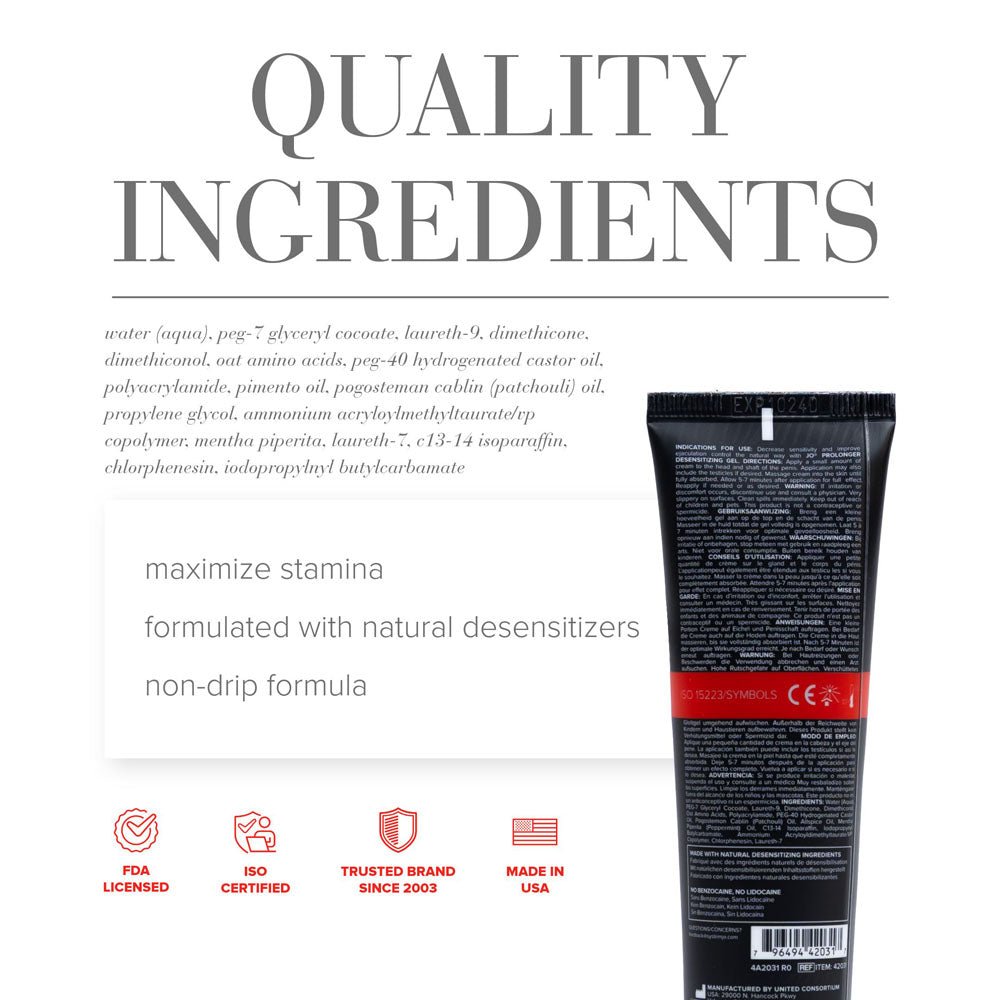 JO Prolonger Penis Desensitising Gel - 60 ml Tube - ENHANCERS - Mr and Mrs D's