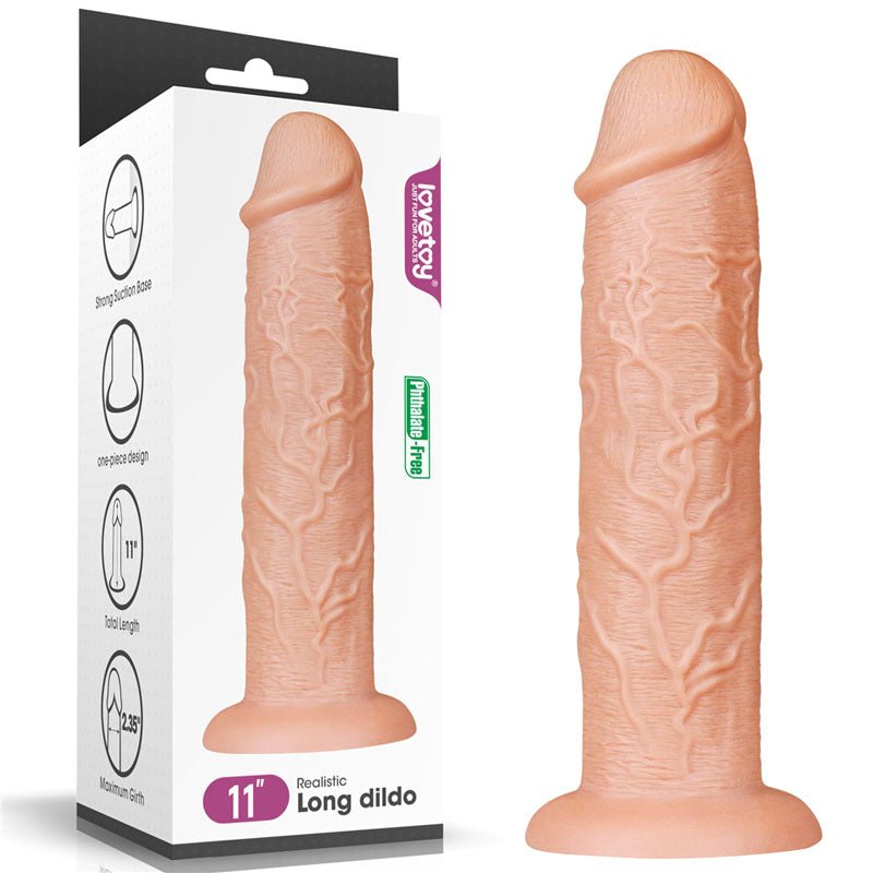 King Size 11'' Realistic Dildo - Flesh 28 cm Dong - DONGS - Mr and Mrs D's