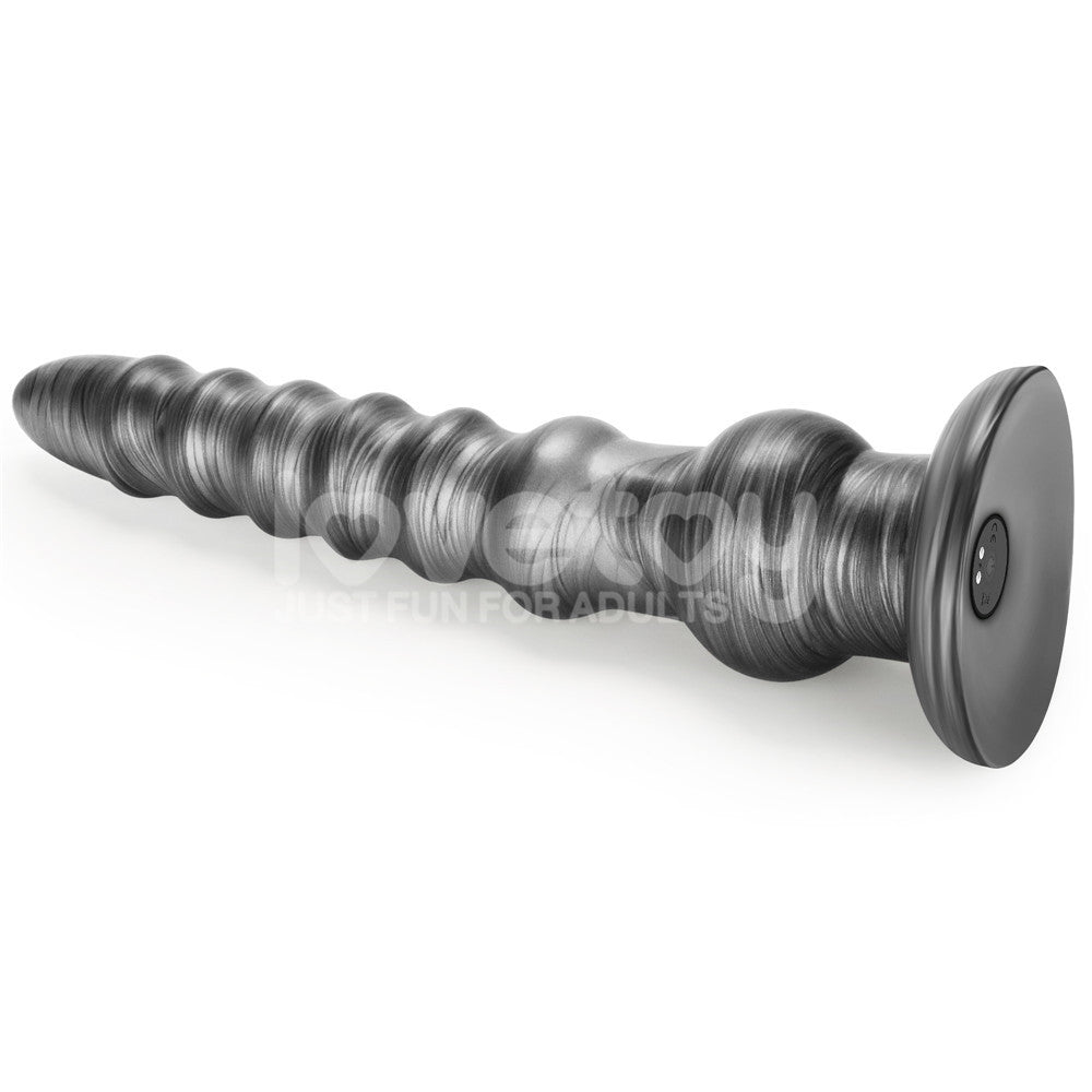 King Sized Vibrating Dildo Vibrax Slider - Grey 32.3 cm (12.5'') USB Rechargeable - DONGS - Mr and Mrs D's