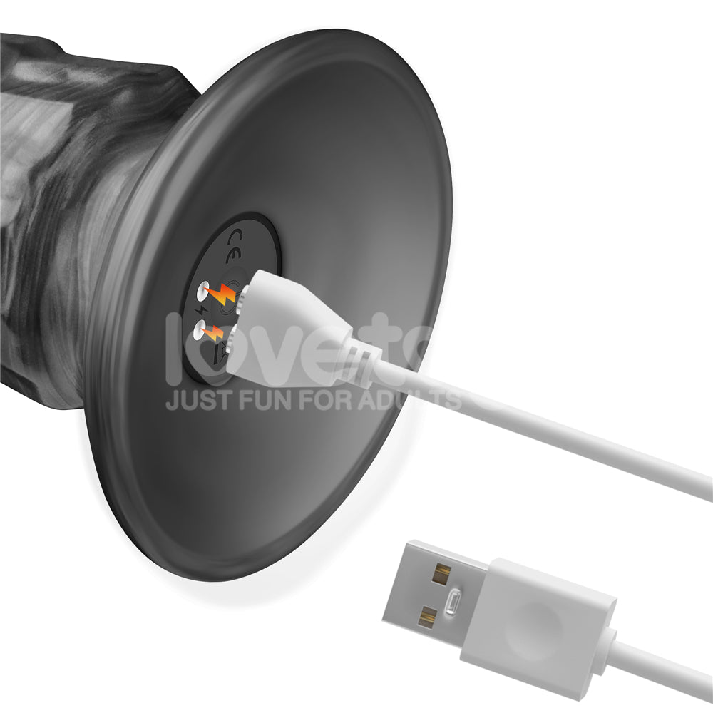 King Sized Vibrating Vibrax Slider - Grey 36.8 cm (14.5'') USB Rechargeable Vibrating Dildo - DONGS - Mr and Mrs D's