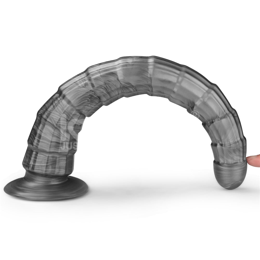 King Sized Vibrating Vibrax Slider - Grey 36.8 cm (14.5'') USB Rechargeable Vibrating Dildo - DONGS - Mr and Mrs D's