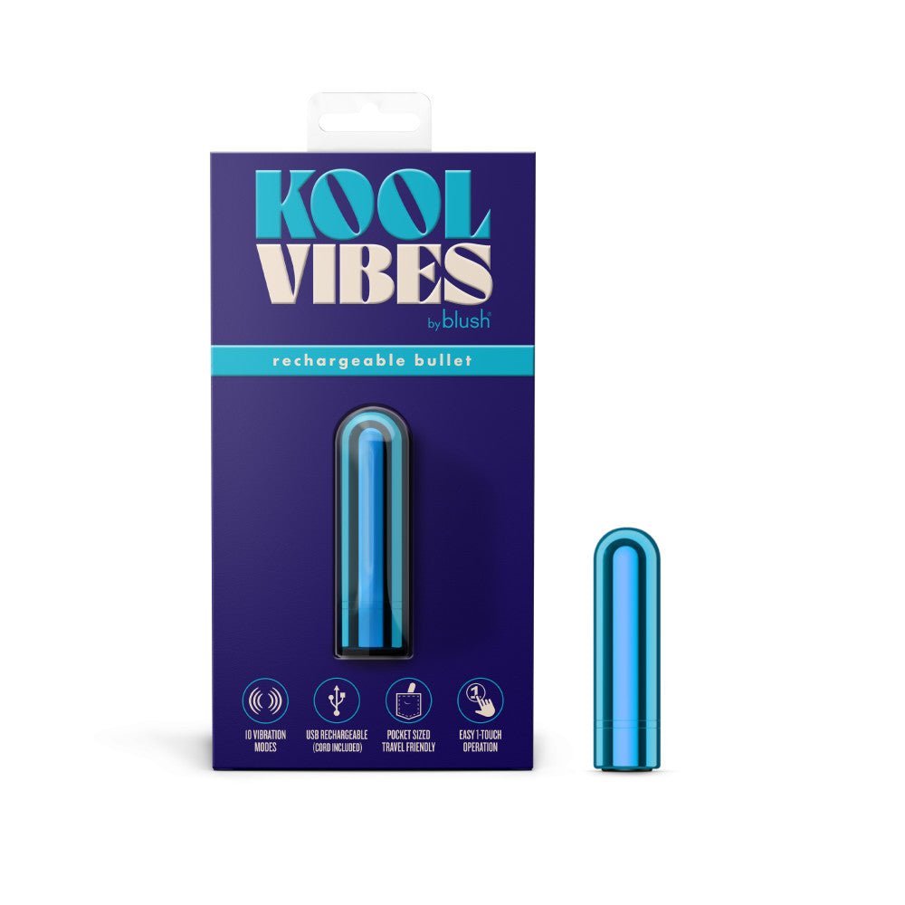 Kool Vibes - Rechargeable Mini Bullet - Blueberry - Blueberry 6.4 cm USB Rechargeable Bullet - Mr and Mrs D's