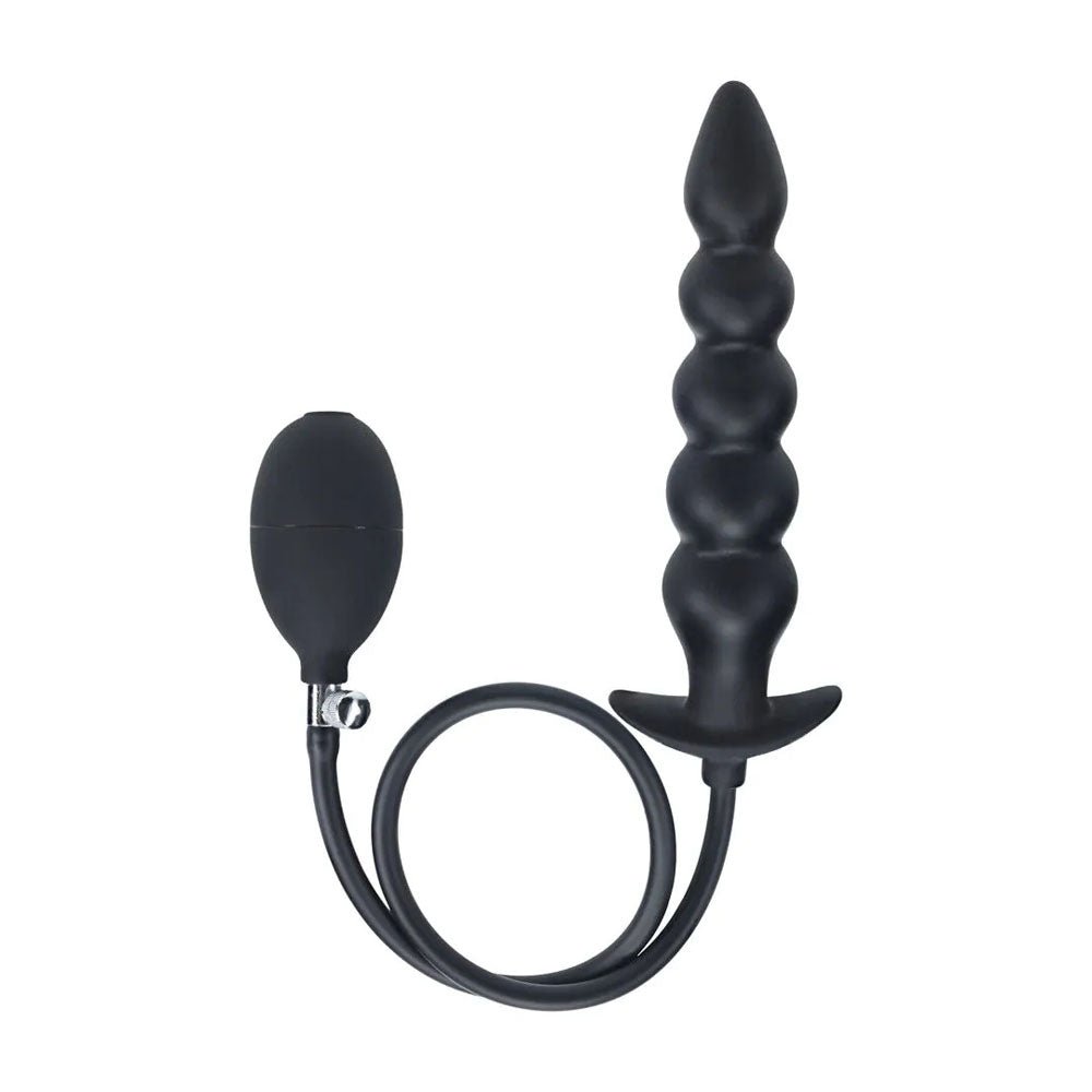 LEVELZ Beaded Inflatable Anal Plug - Black Butt Plug - ANAL TOYS - Mr and Mrs D's