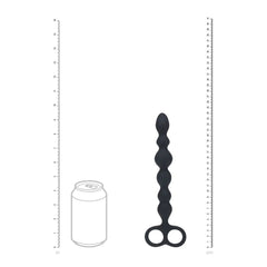 LEVELZ Beaded Silicone Anal Probe with Double Loop - Black 24.5 cm Anal Beads - ANAL TOYS - Mr and Mrs D's