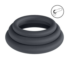 LEVELZ Classic Silicone Cock Ring Set - L/XL/XXL - Black - COCK RINGS - Mr and Mrs D's