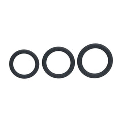 LEVELZ Classic Silicone Cock Ring Set - L/XL/XXL - Black - COCK RINGS - Mr and Mrs D's