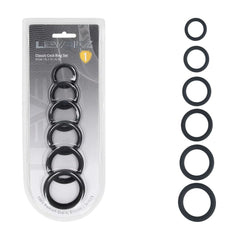 LEVELZ Classic Silicone Cock Ring Set of 6 - Black - COCK RINGS - Mr and Mrs D's