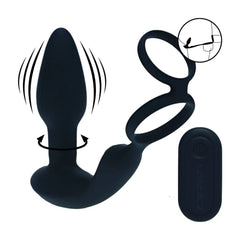 LEVELZ Dual Vibrating Prostate Stimulator with Cock Ring - Black Butt Plug with Cock Ring - ANAL TOYS - Mr and Mrs D's