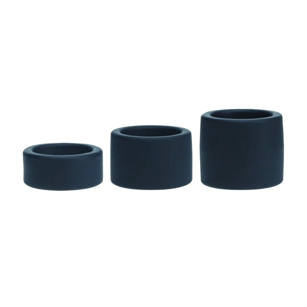 LEVELZ Liquid Silicone Ball Strap - Black Ball Stretchers - Set of 3 Sizes - COCK RINGS - Mr and Mrs D's