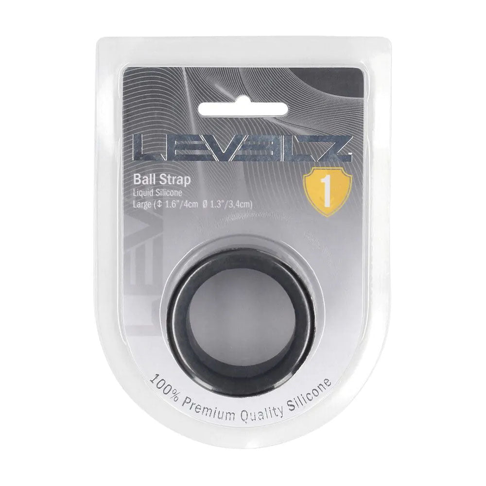 LEVELZ Liquid Silicone Large Ball Strap - Black - COCK RINGS - Mr and Mrs D's