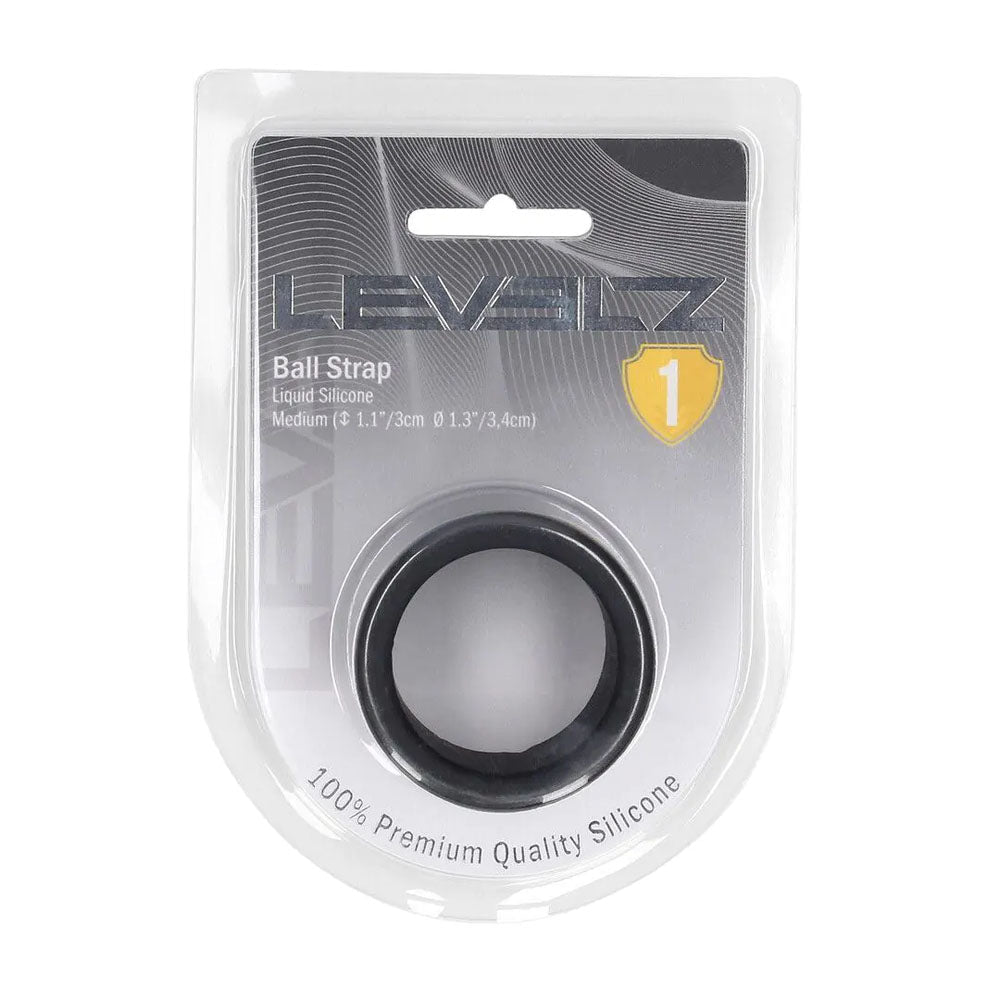 LEVELZ Liquid Silicone Medium Ball Strap - Black - COCK RINGS - Mr and Mrs D's