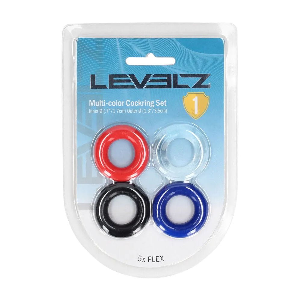 LEVELZ Multicolour Cock Ring Set - Coloured 4 Pack - COCK RINGS - Mr and Mrs D's