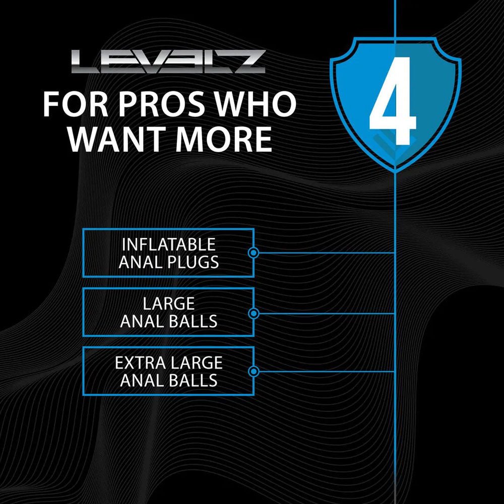 LEVELZ Ribbed Inflatable Anal Plug - Black Butt Plug - ANAL TOYS - Mr and Mrs D's