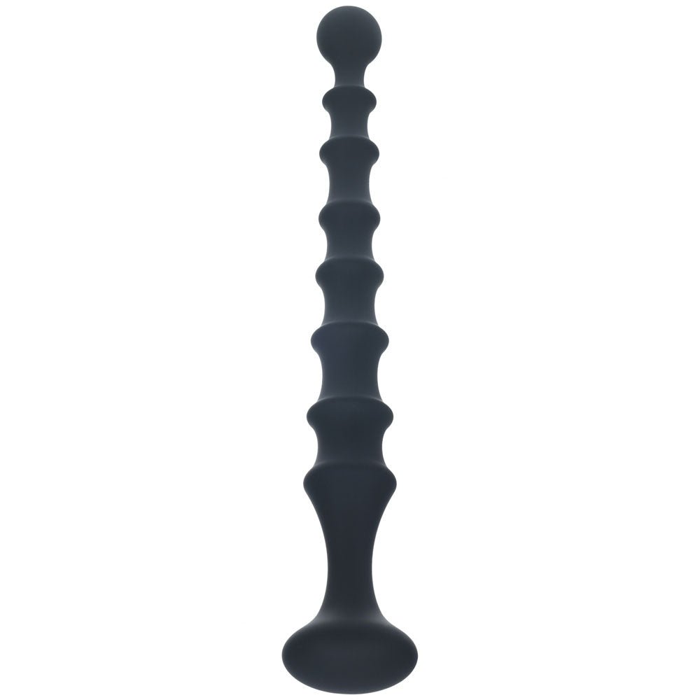 LEVELZ Ribbed Silicone Flared Anal Probe - Black 26.7 cm Anal Beads - ANAL TOYS - Mr and Mrs D's