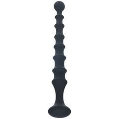 LEVELZ Ribbed Silicone Flared Anal Probe - Black 26.7 cm Anal Beads - ANAL TOYS - Mr and Mrs D's