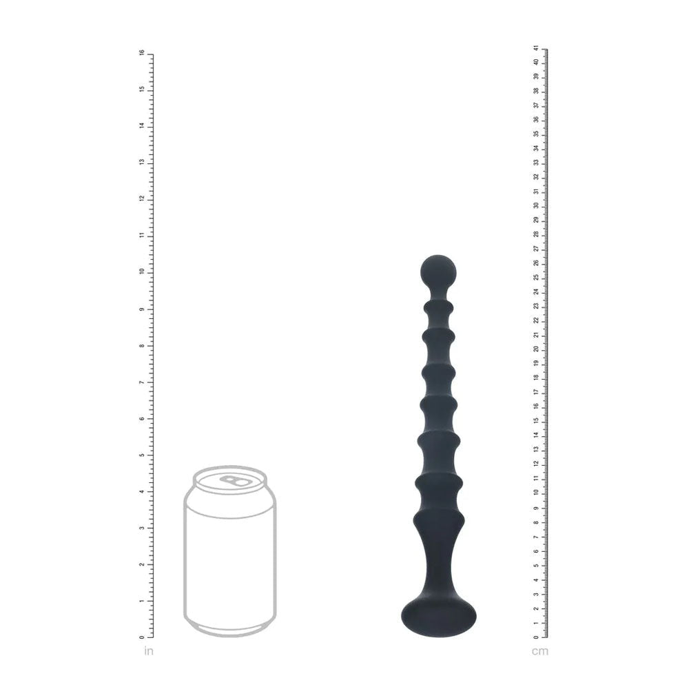 LEVELZ Ribbed Silicone Flared Anal Probe - Black 26.7 cm Anal Beads - ANAL TOYS - Mr and Mrs D's